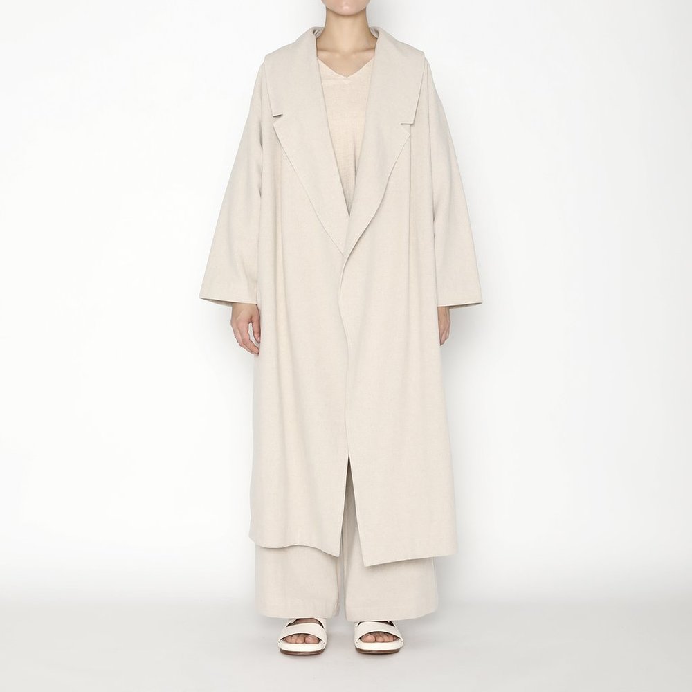 7115 Szeki Spring Lapel Overcoat XS Oatmeal